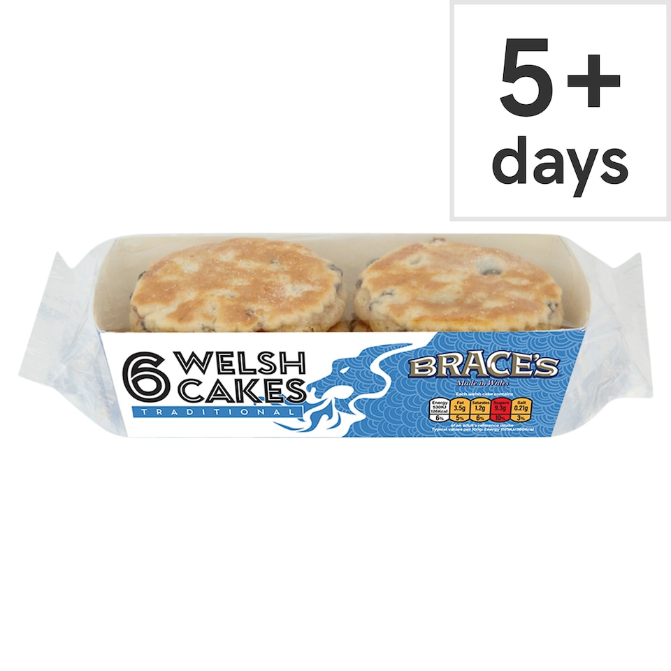 Brace's Family Bread Traditional Fruit Welsh Cakes 6 Pack