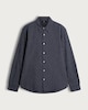 image 4 of F&F Cotton Rich Crinkle Check Print Long Sleeved Shirt in Navy