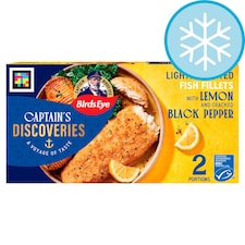 Birds Eye Captain's Discoveries 2 Lightly Dusted Fish Fillets with Lemon & Cracked Black Pepper 280g