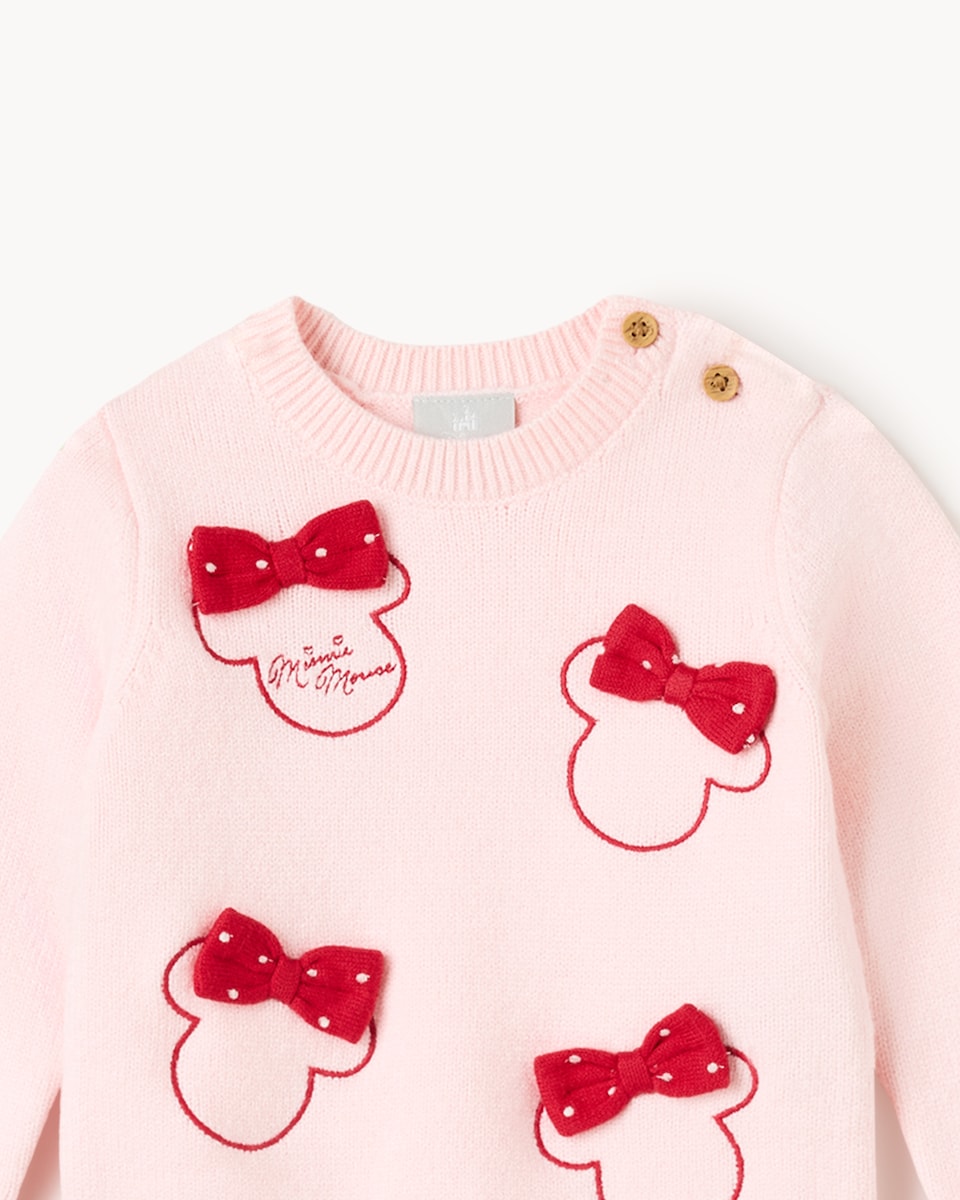 image 1 of Disney Minnie Mouse Knitted Jumper and Leggings Set in Pink