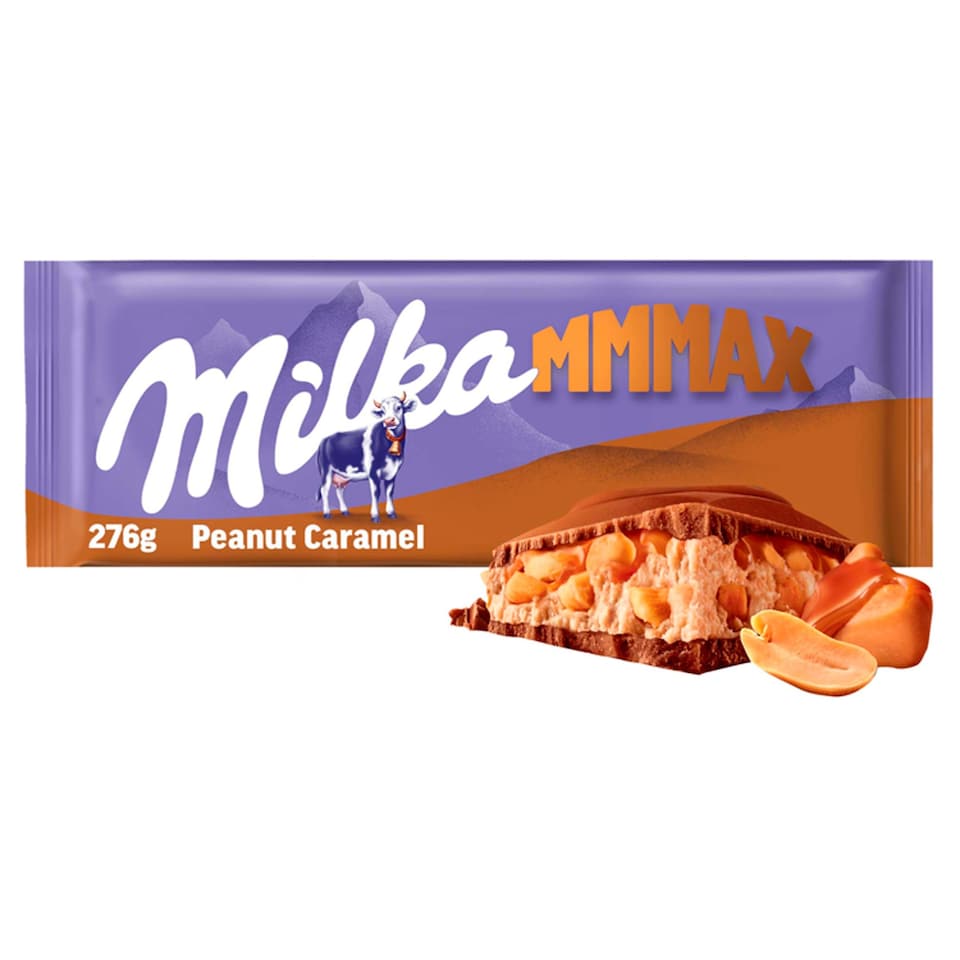 Milka čokoláda Mmmax Peanut Caramel mliečna s arašidami 276 g