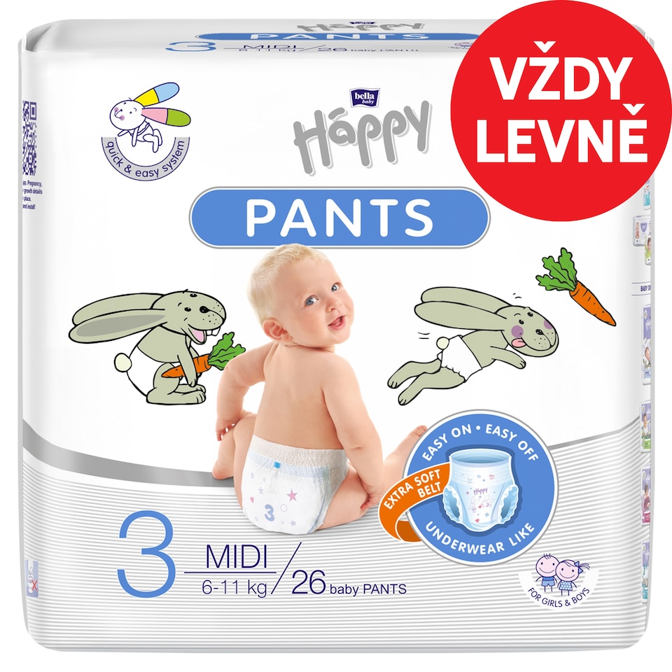 Bella Baby Happy Baby Pants 3 Midi 6-11 kg 26 pcs