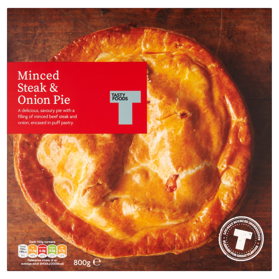 Tasty Foods Minced Steak & Onion Pie 800g