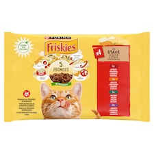 PURINA FRISKIES multipack s hovězím, kuřetem, jehněčím, kachnou ve šťávě 4 x 85g