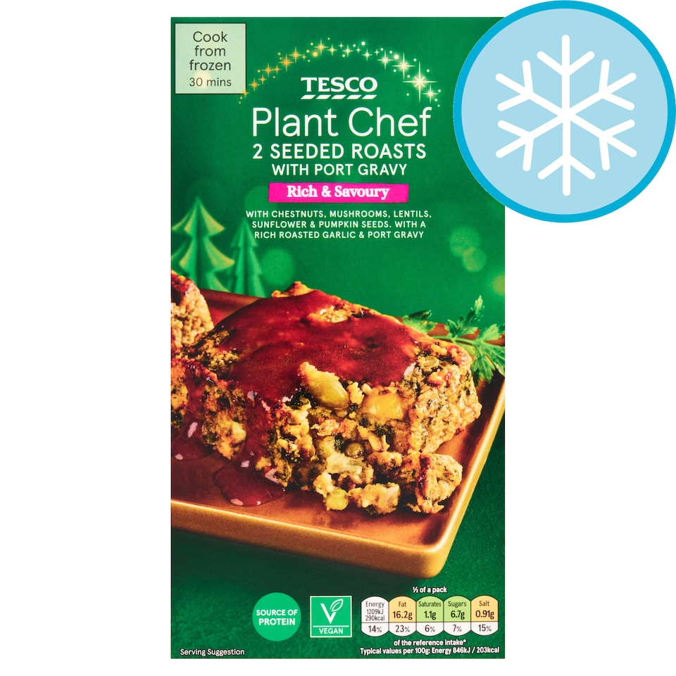 Tesco Plant Chef 2 Seasonal Seeded Roasts with Port Gravy 310g