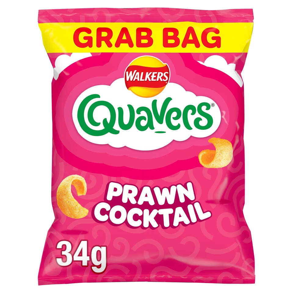 image 1 of Walkers Quavers Prawn Cocktail Grab Bag Crisps 34g