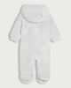 image 2 of F&F Baby Cosy Fleece Zip Front Ear Hooded Pramsuit in Grey Marl