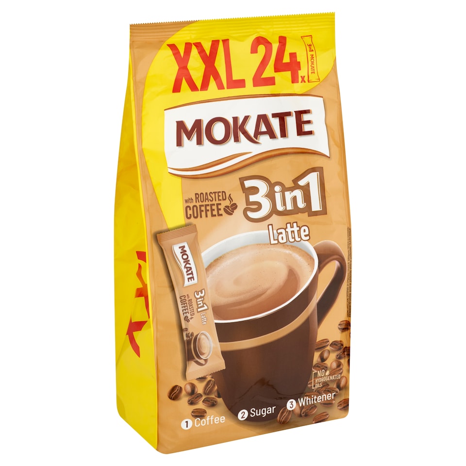 image 1 of Mokate 3in1 Latte Instant Coffee Drink in Powder 24 x 15 g (360 g)