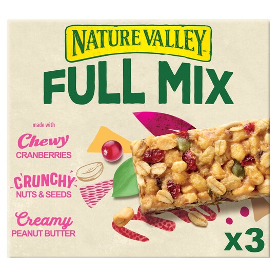 Nature Valley Full Mix Peanut & Cranberry Bar3x40g