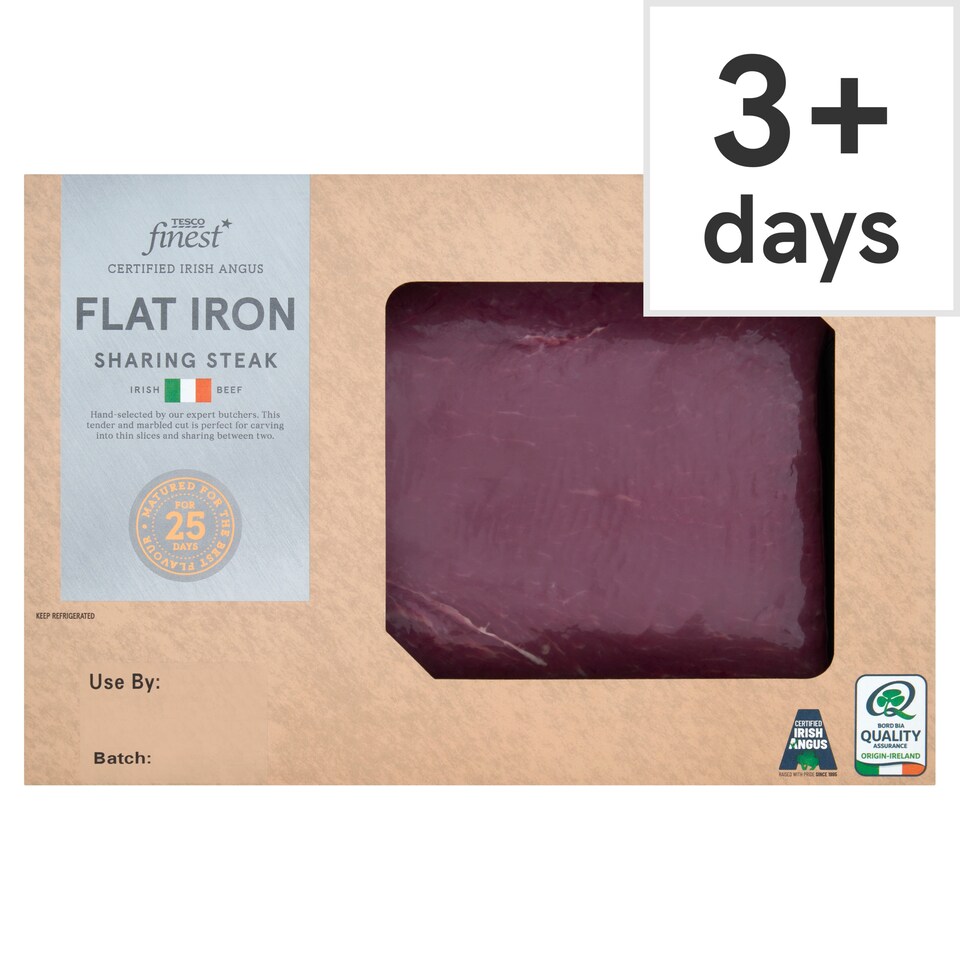 Tesco Finest Certified Irish Angus Flat Iron Sharing Steak 500g