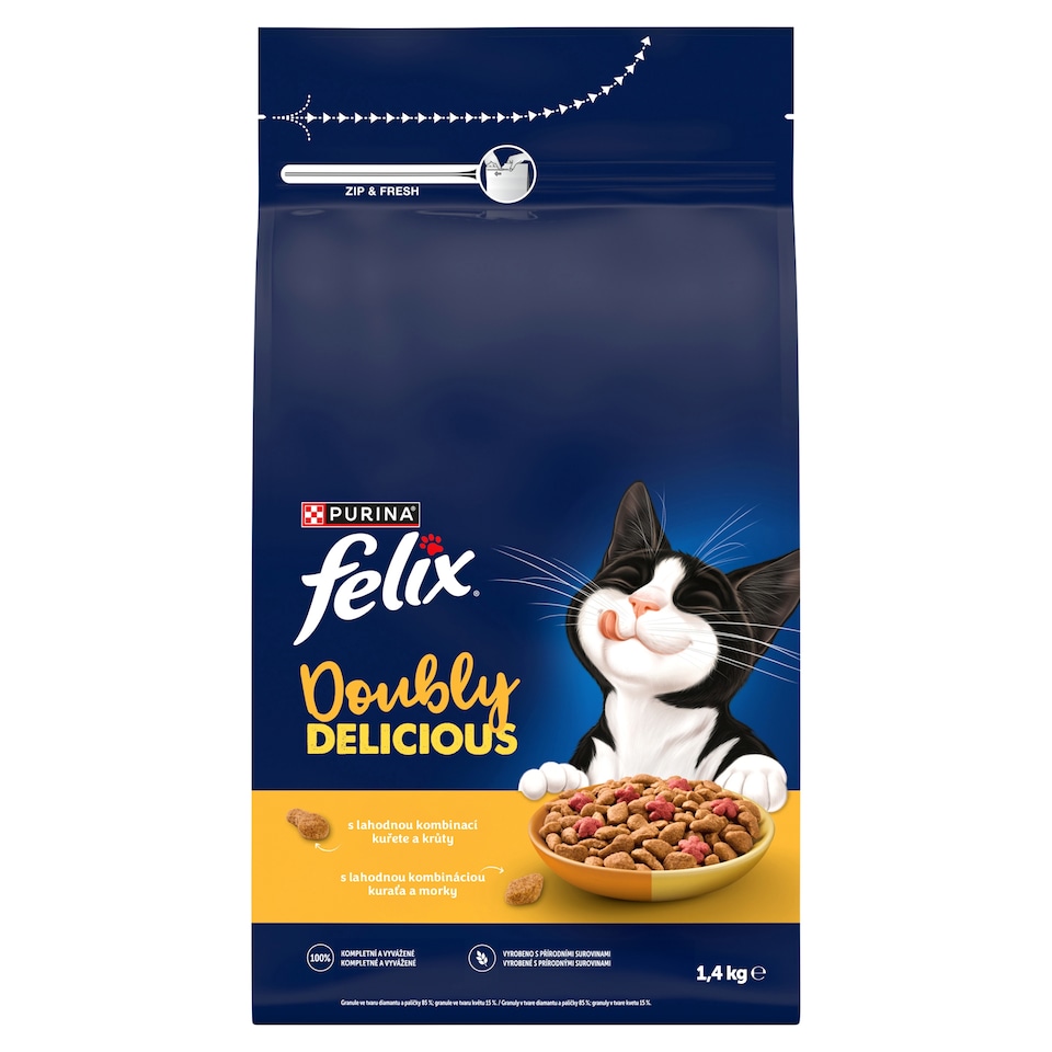 FELIX Doubly Delicious s lahodnou kombináciou kuraťa a morky, bohaté na cviklu 1,4 kg