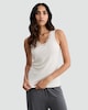 image 2 of F&F Soft Touch Ribbed Lace Trim Thermal Cami Top in Neutral