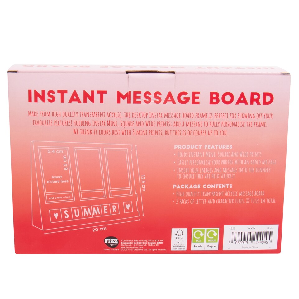 image 1 of Fizz Creations Instant Message Board