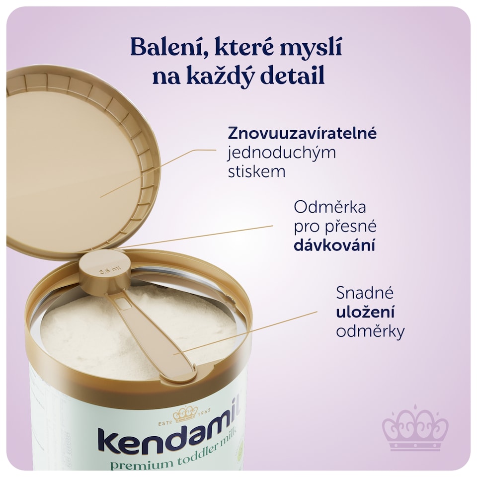 image 1 of Kendamil Premium 3 HMO+ Milk-Based Drink Powder for Young Children 12-24 Months 800 g