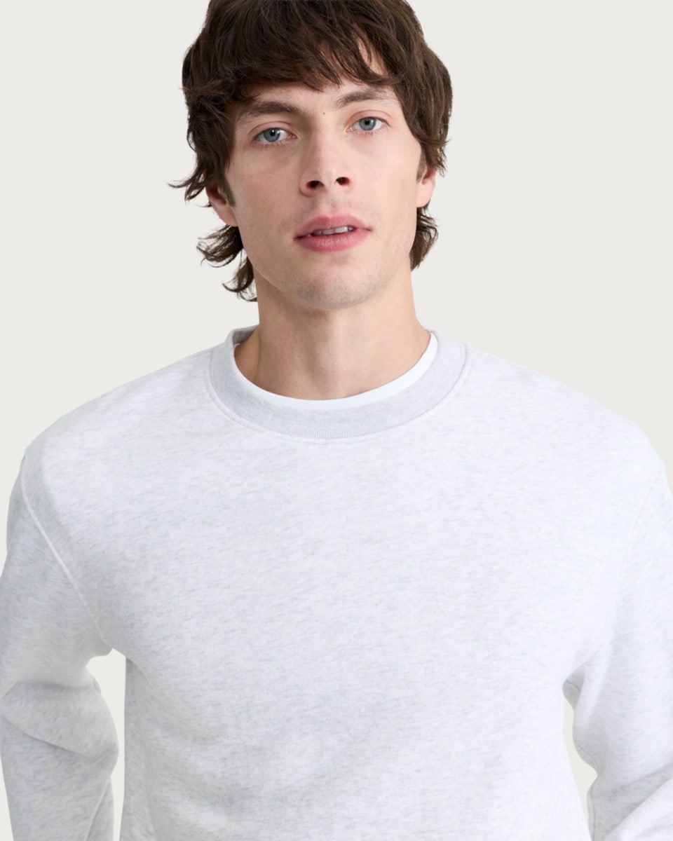 image 1 of F&F Active EVERYHOUR Cotton Rich Crew Neck Sweatshirt in Grey Marl