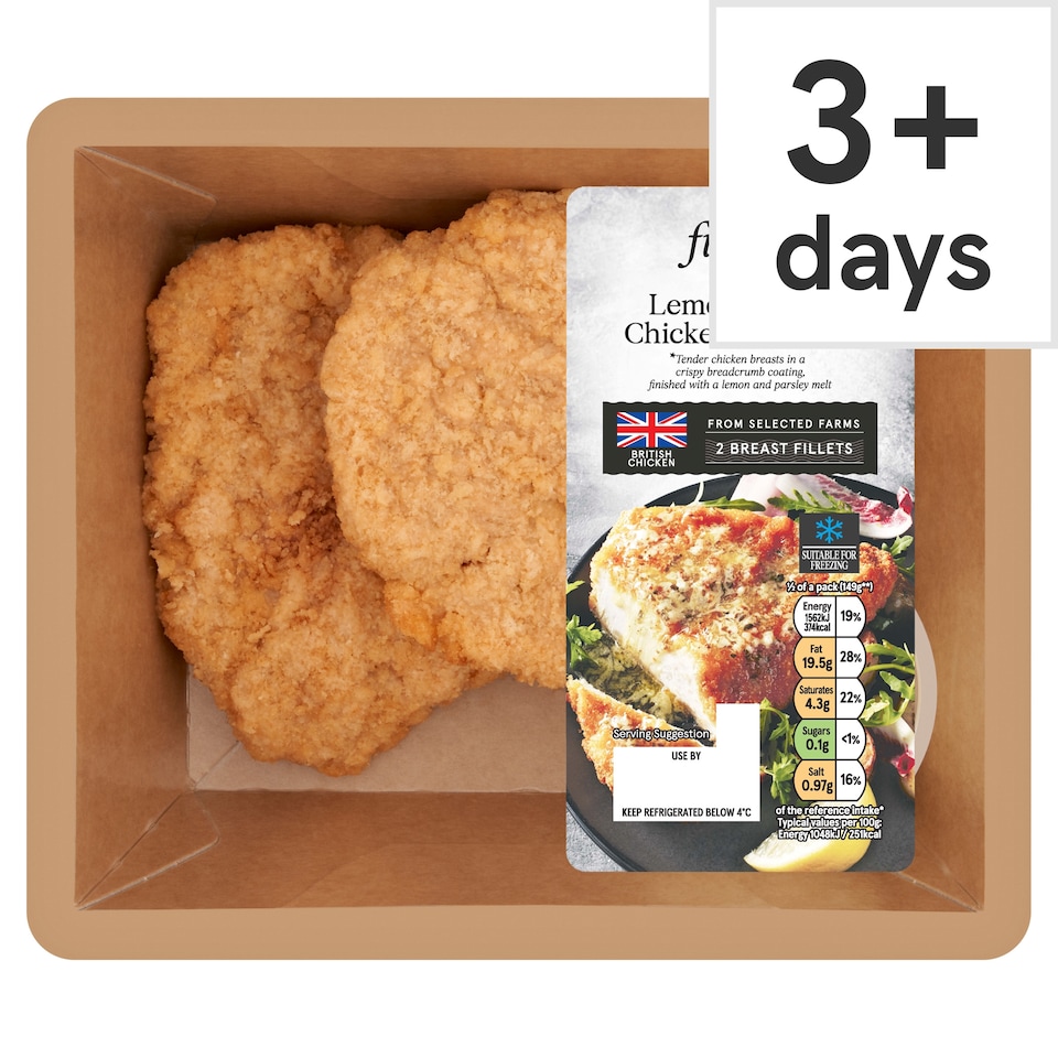 Tesco Finest Lemon Crispy Chicken Schnitzel 355g