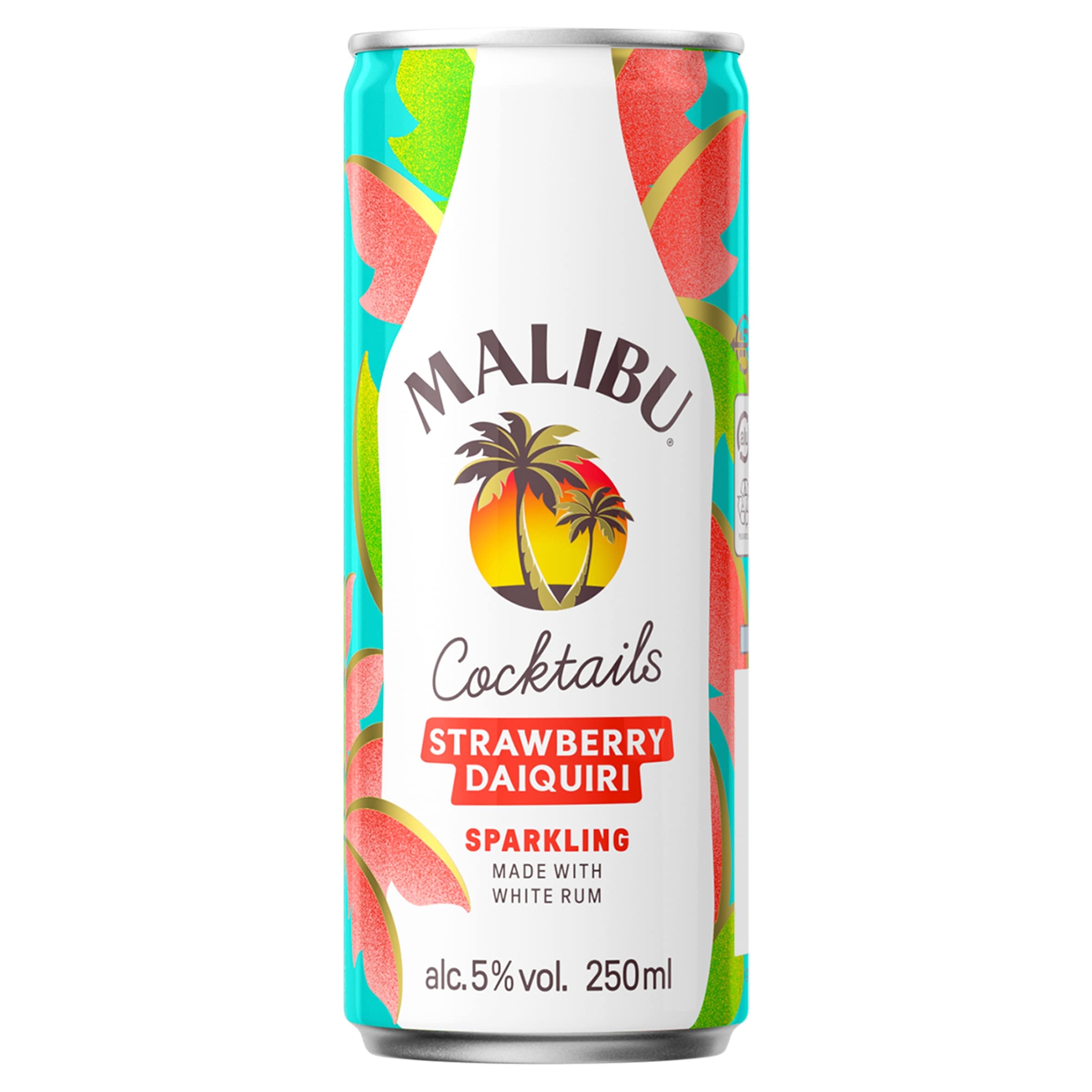 Malibu Sparkling Strawberry Daiquiri Pre-Mixed Ready to Drink Cocktail 250mL