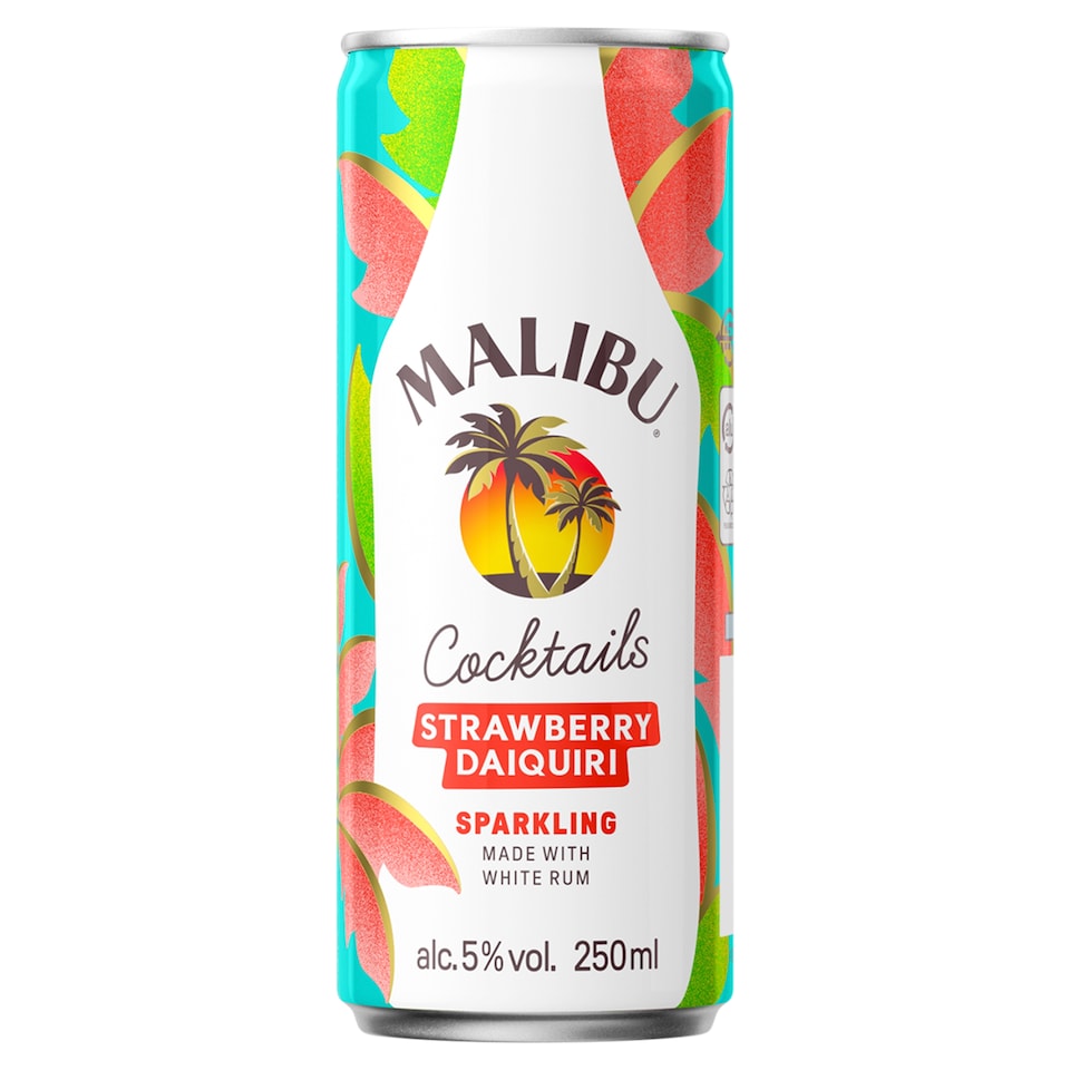 Malibu Sparkling Strawberry Daiquiri Cocktail 250Ml