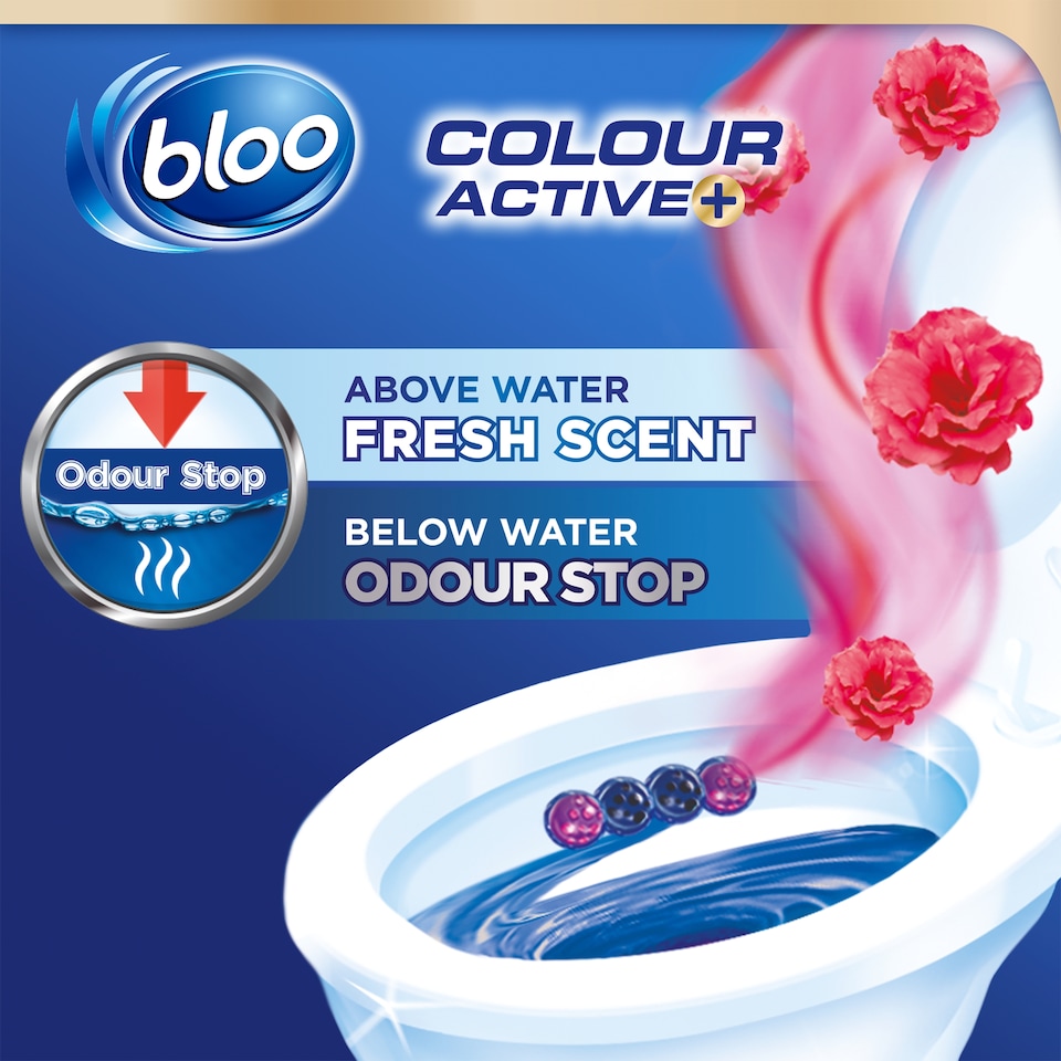 image 1 of Bloo Blue Active Fresh Flowers Toilet Block 50G