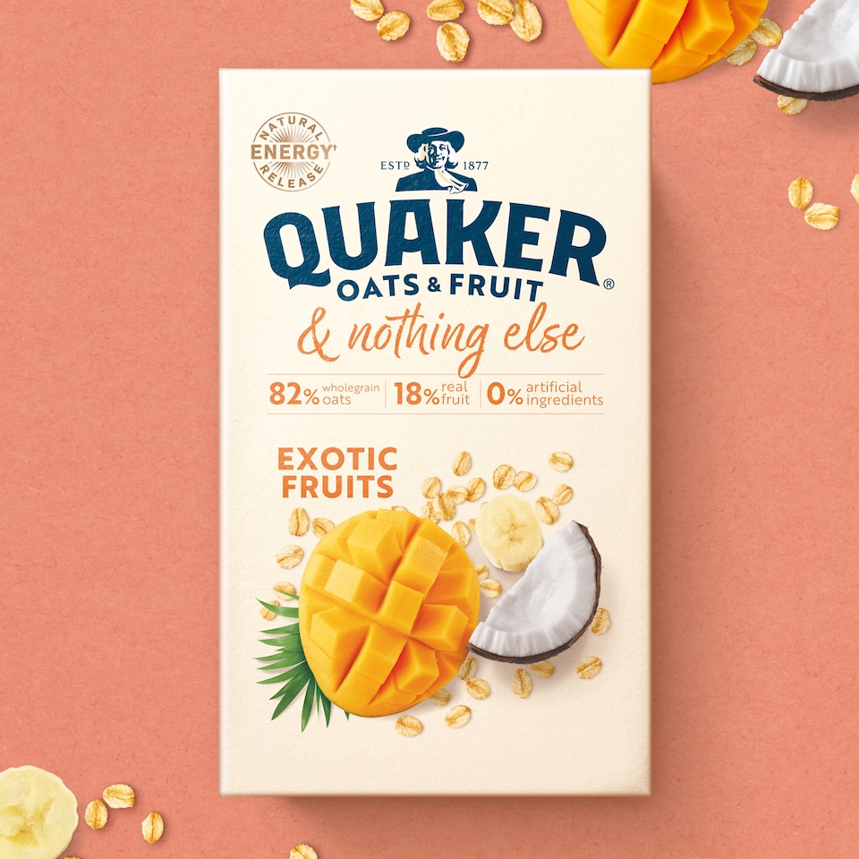 image 1 of Quaker Oats Exotic Fruits & Nothing Else Porridge Sachets 8 x 33g