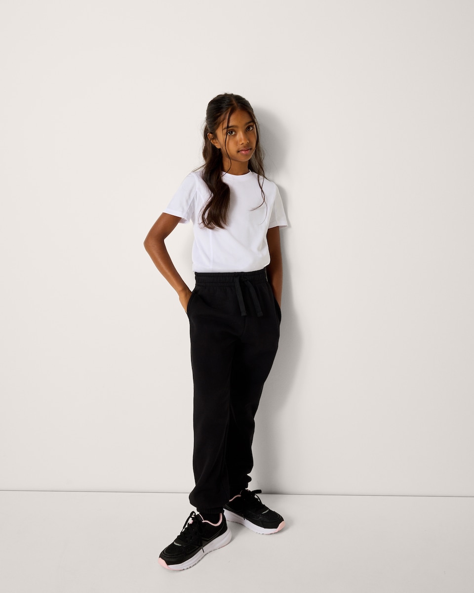 image 1 of F&F School Unisex 5-Pack Cotton Rich Regular Fit Joggers in Black