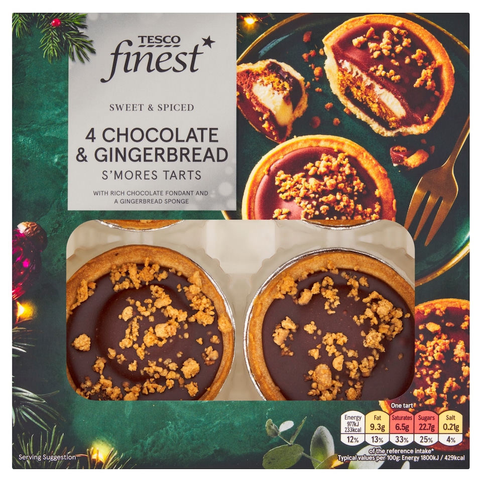Tesco Finest Chocolate & Gingerbread S'mores Tart 4 pack 