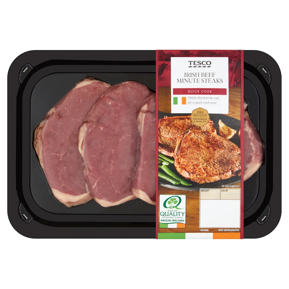 Tesco Irish Beef Minute Steaks 437G