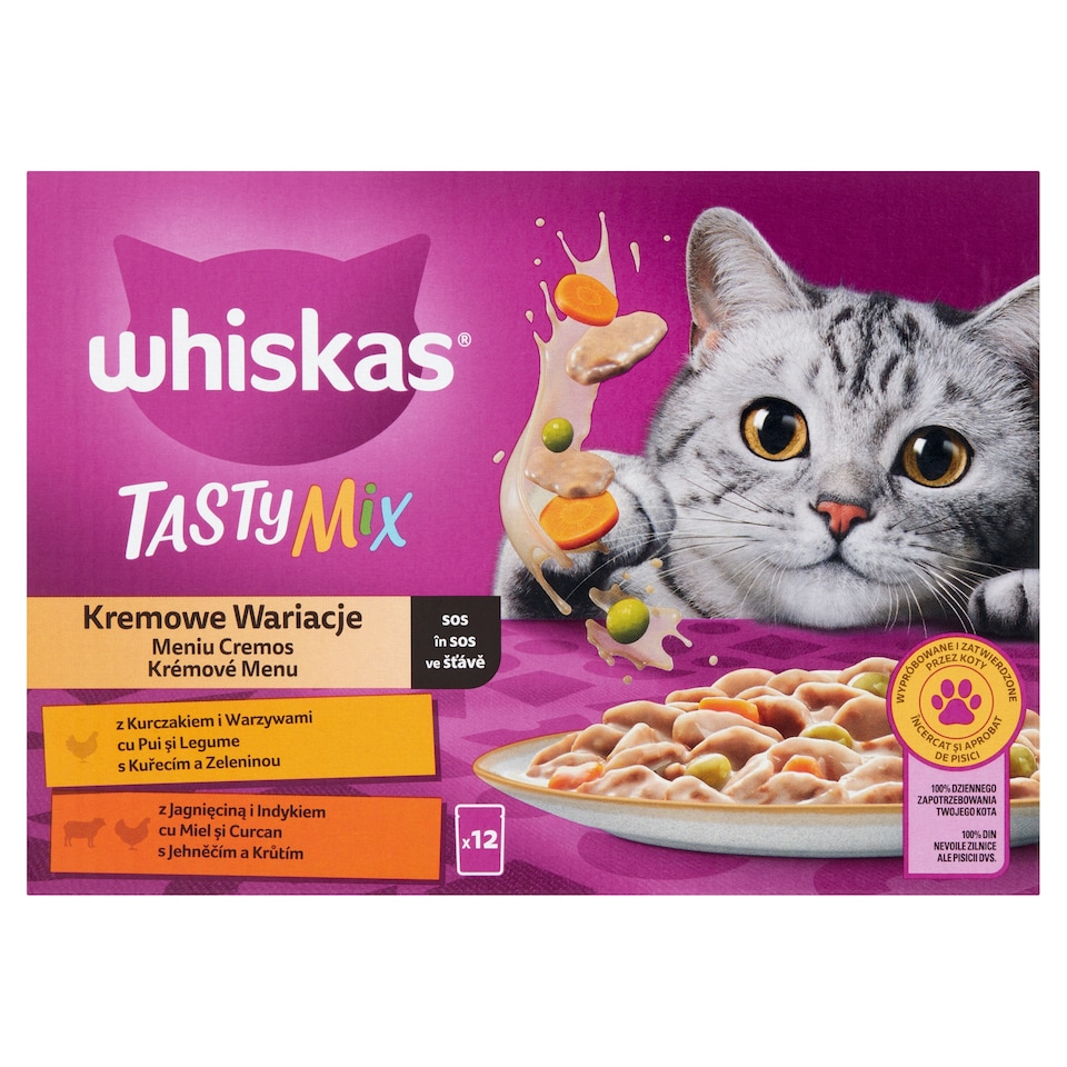 Whiskas Tasty Mix teljesértékű nedves eledel felnőtt macskáknak 12 x 85 g (1,02 kg) 1. kép