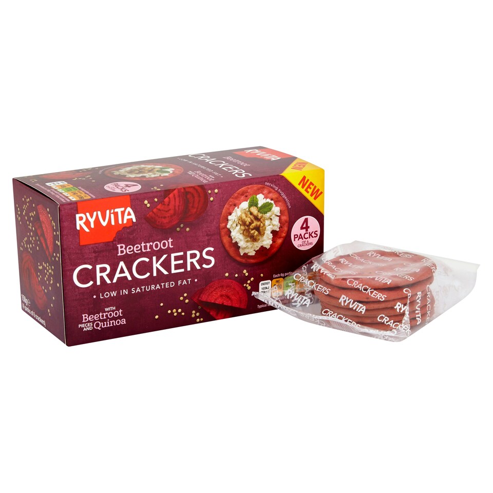 image 1 of Ryvita Vegetable Crackers Beetroot 150G
