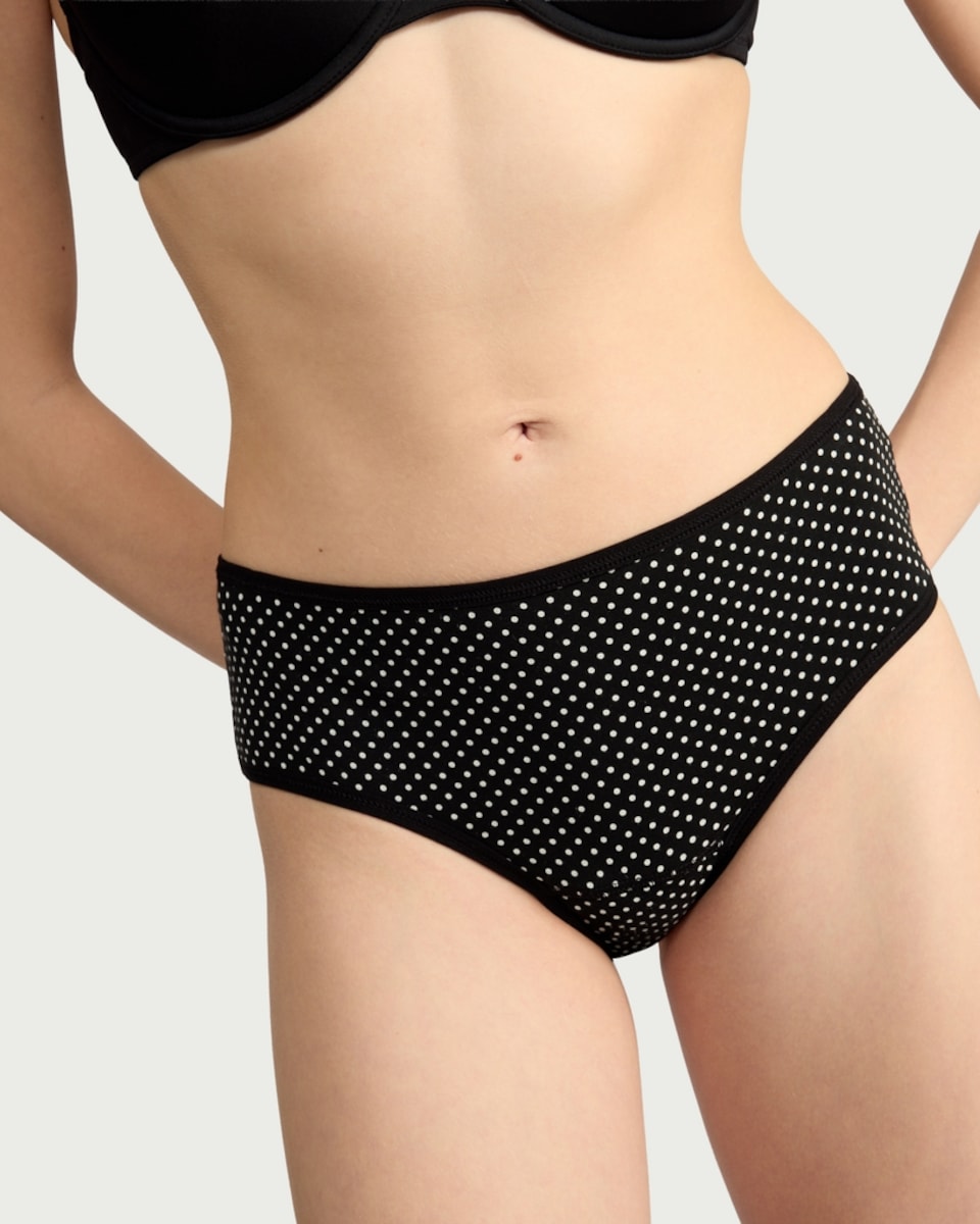image 1 of F&F 3-Pack Cotton Rich Period Short Knickers in Black