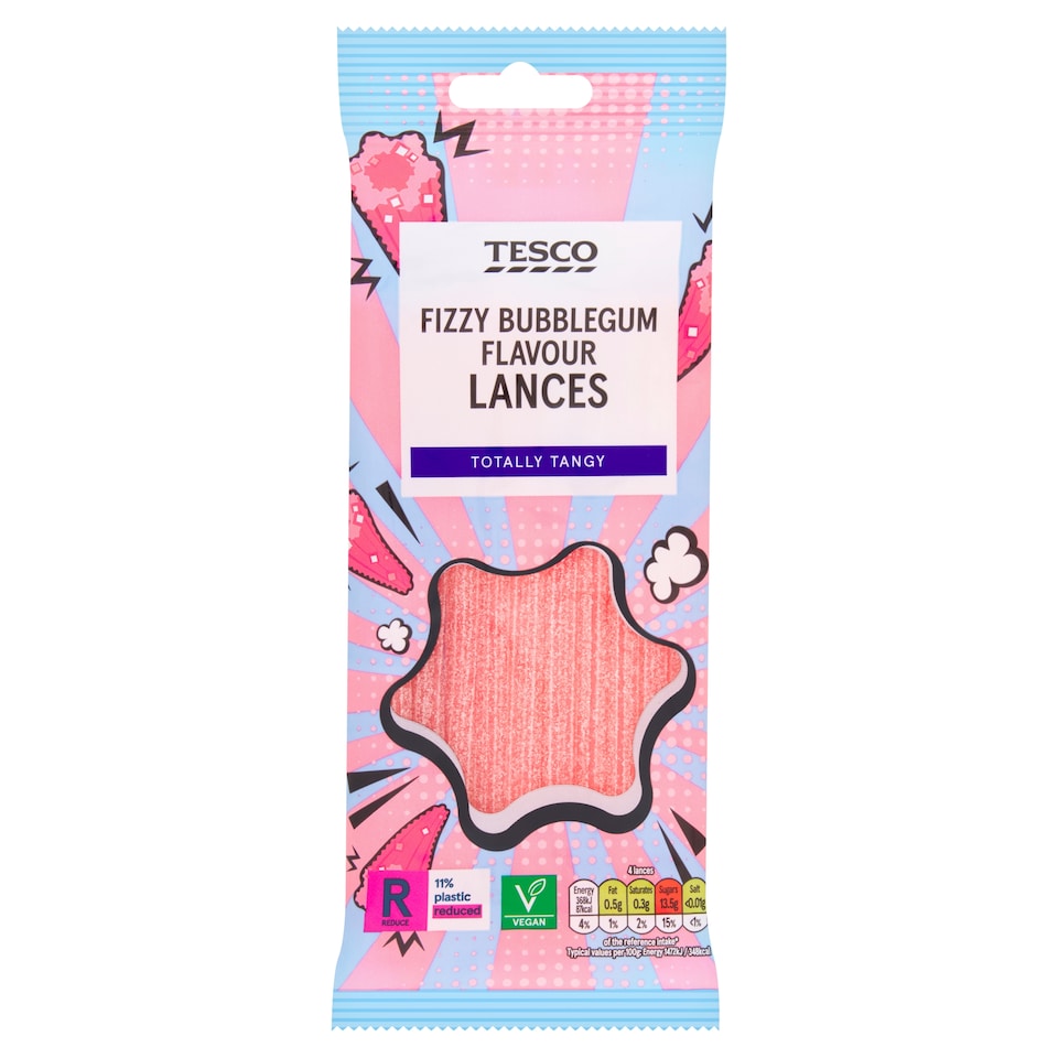 Tesco Fizzy Bubblegum Lances 75G