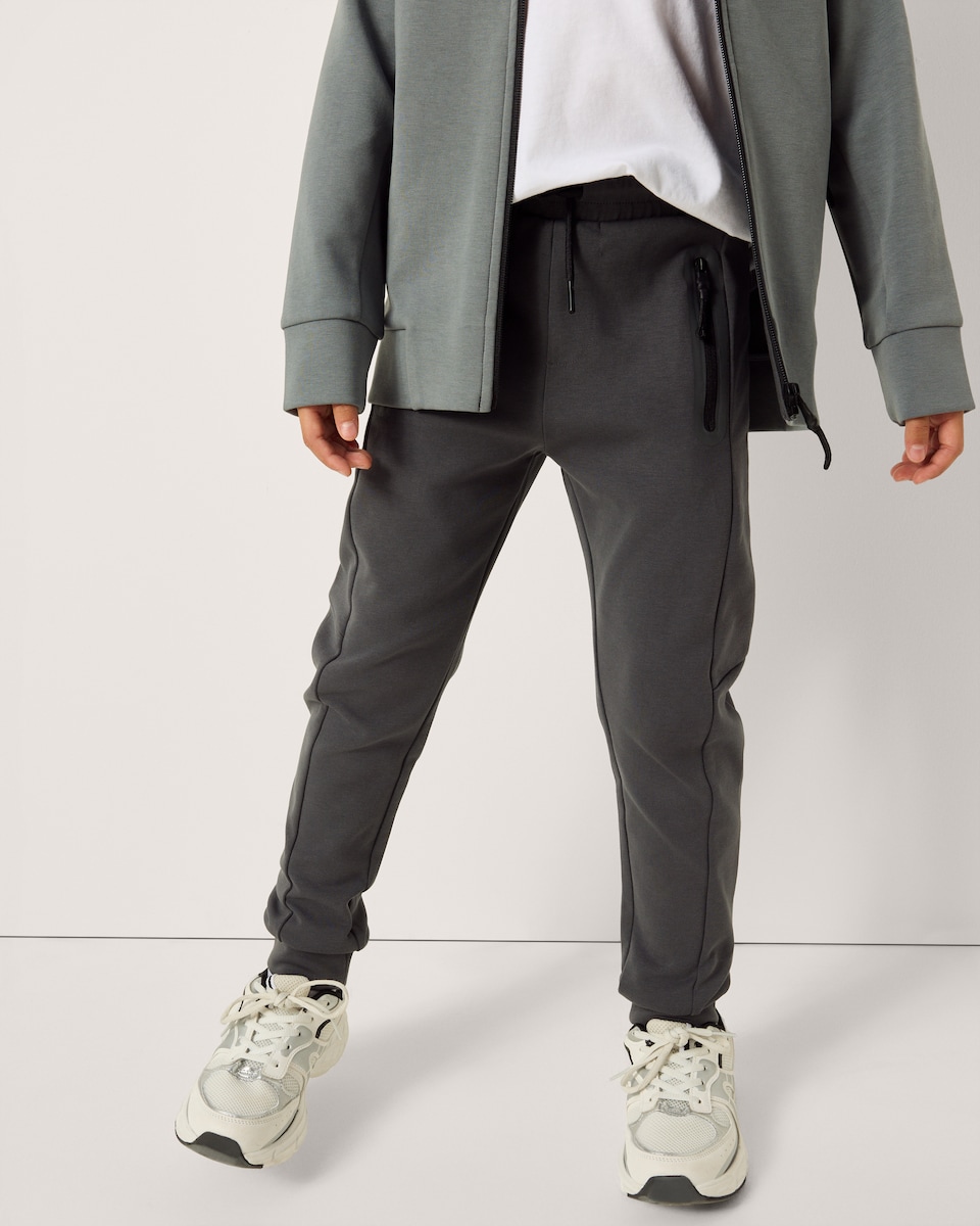 image 1 of F&F Active Boys TECHSPORT Cotton Rich Joggers in Grey