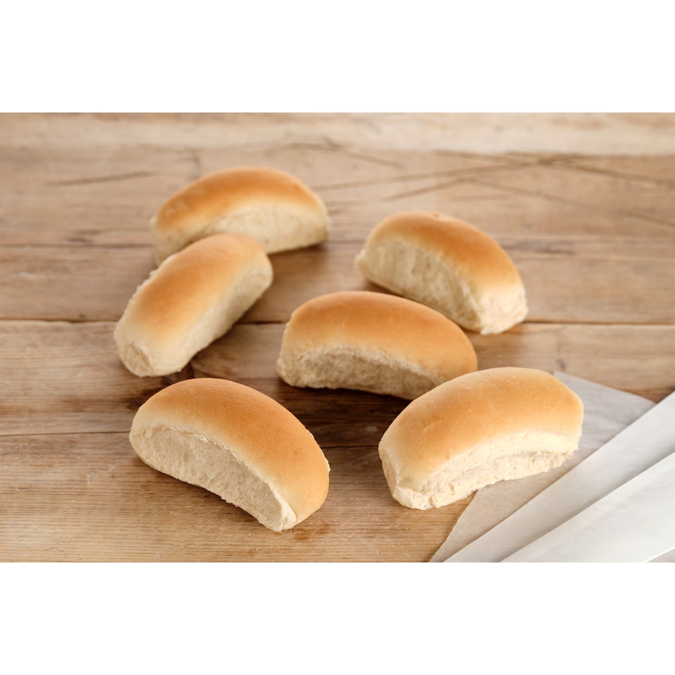 image 1 of Tesco White Finger Rolls 6 Pack