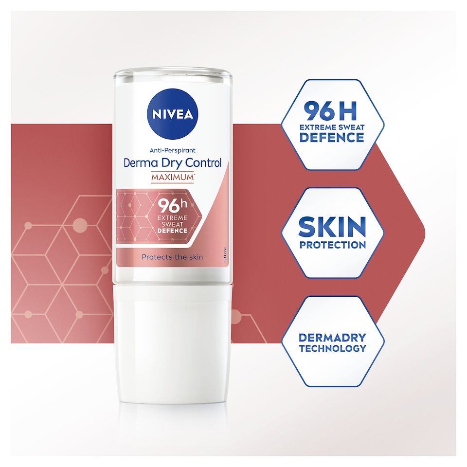image 1 of NIVEA Derma Dry Control Antiperspirant Roll-On 50ml