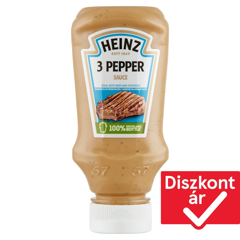 Heinz krémes szósz fekete-, fehér- és zöldborssal 220 g