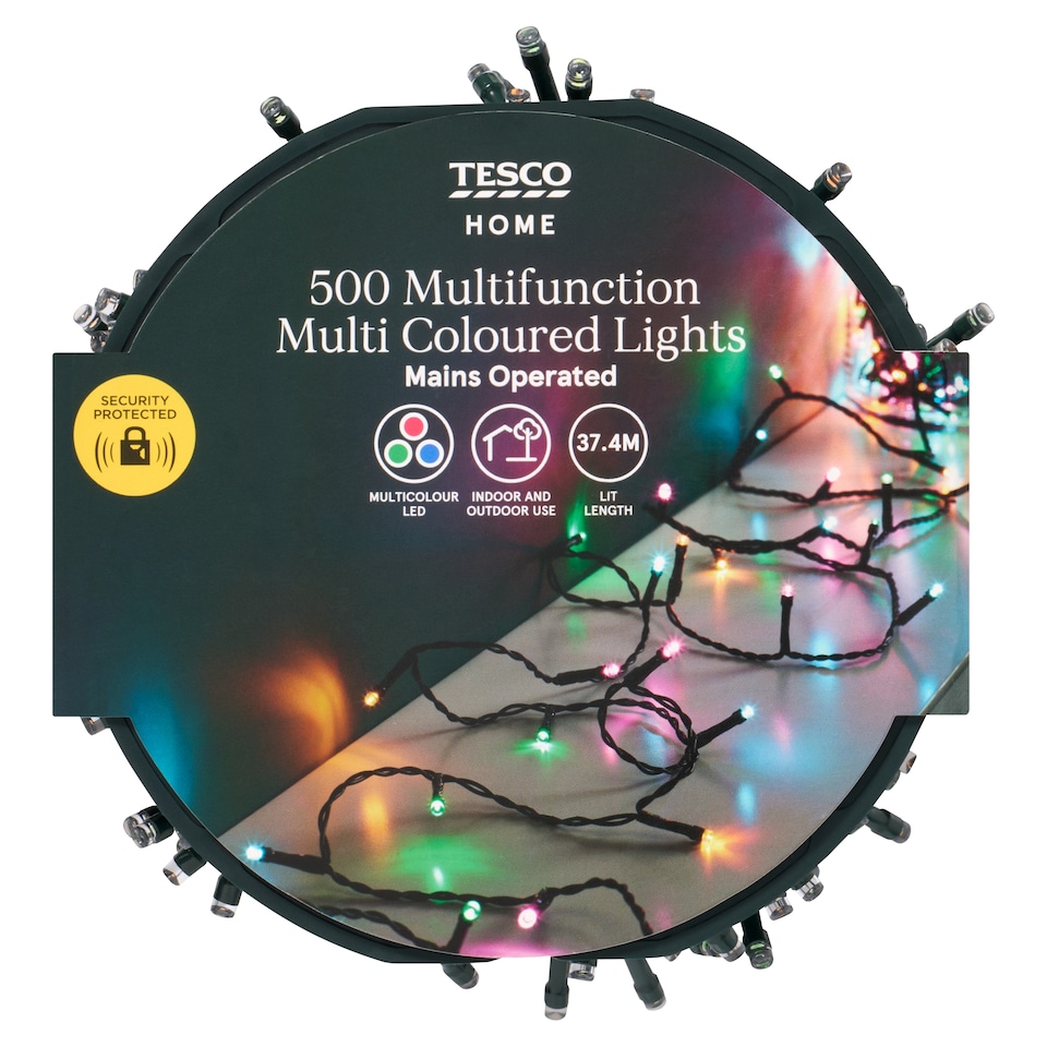 image 1 of Tesco 500 Multifunction Multicoloured LED Christmas Lights