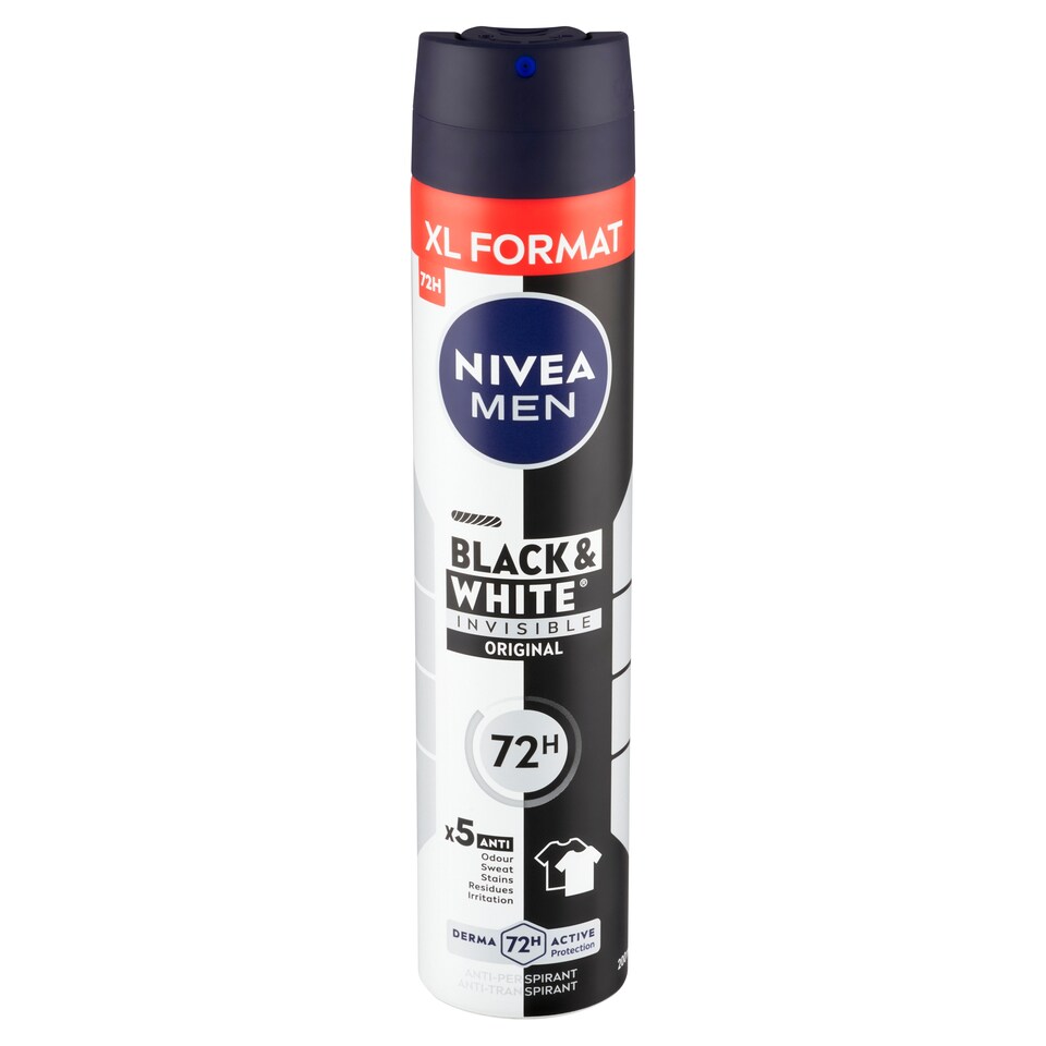 image 1 of Nivea Men Black & White Invisible Original Sprej antiperspirant 200ml