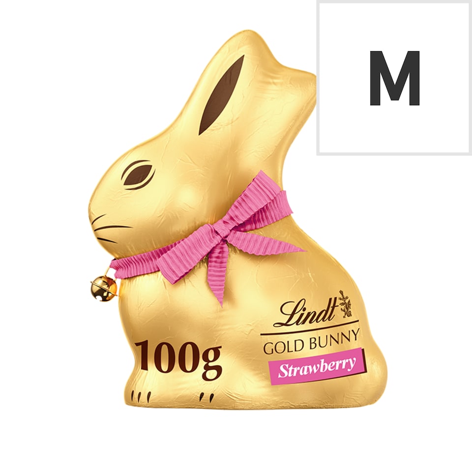 image 1 of Lindt Easter Gold Bunny Strawberry White Chocolate 100G