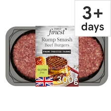 Tesco Finest Rump Smash Beef Burgers 300G