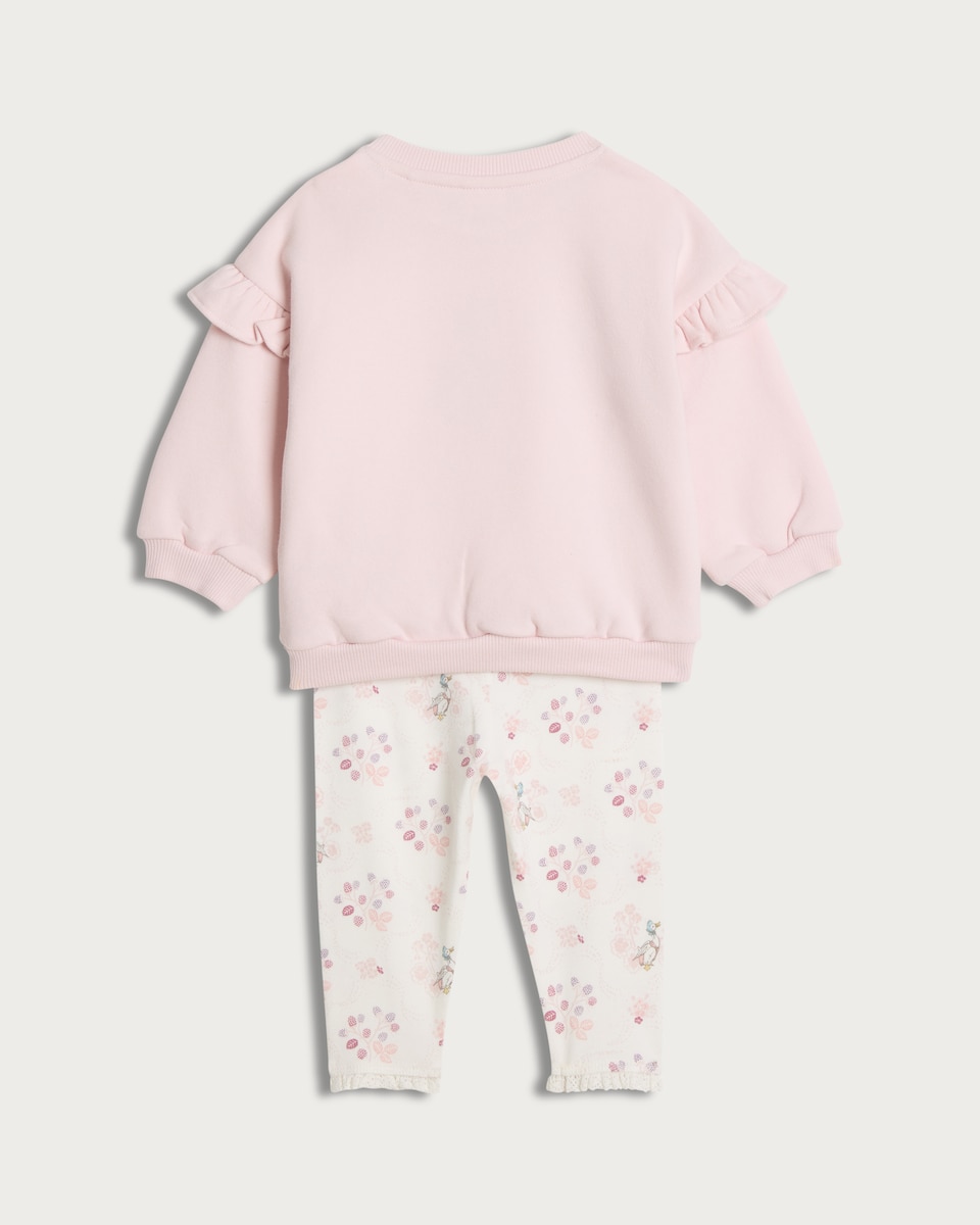 image 1 of Peter Rabbit Jemima Puddle Duck 2-Piece Cotton Rich Sweatshirt and Leggings Set in Pink