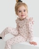image 1 of F&F Girls 2-Pack Cotton Rich Frill Sleeved Tops in Burgundy