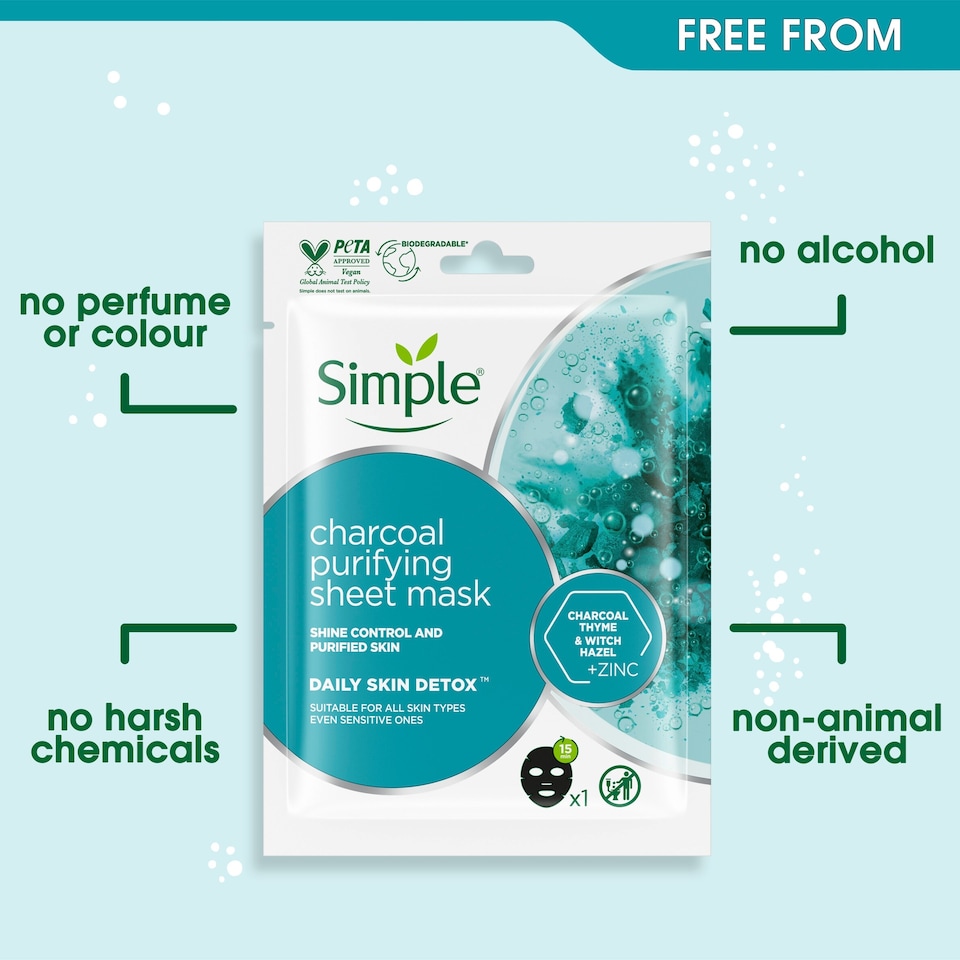 image 1 of Simple Daily Detox Purifying Charcoal Mask 21Ml