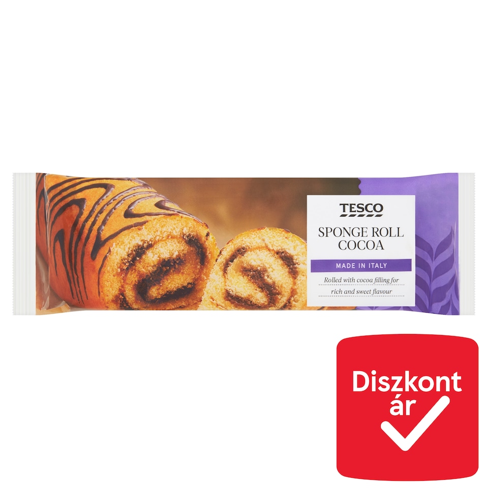 Tesco piskótatekercs kakaós töltelékkel 250 g