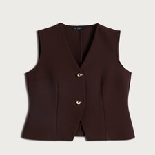 F&F Tailored Button Front Co-ord Waistcoat in Brown