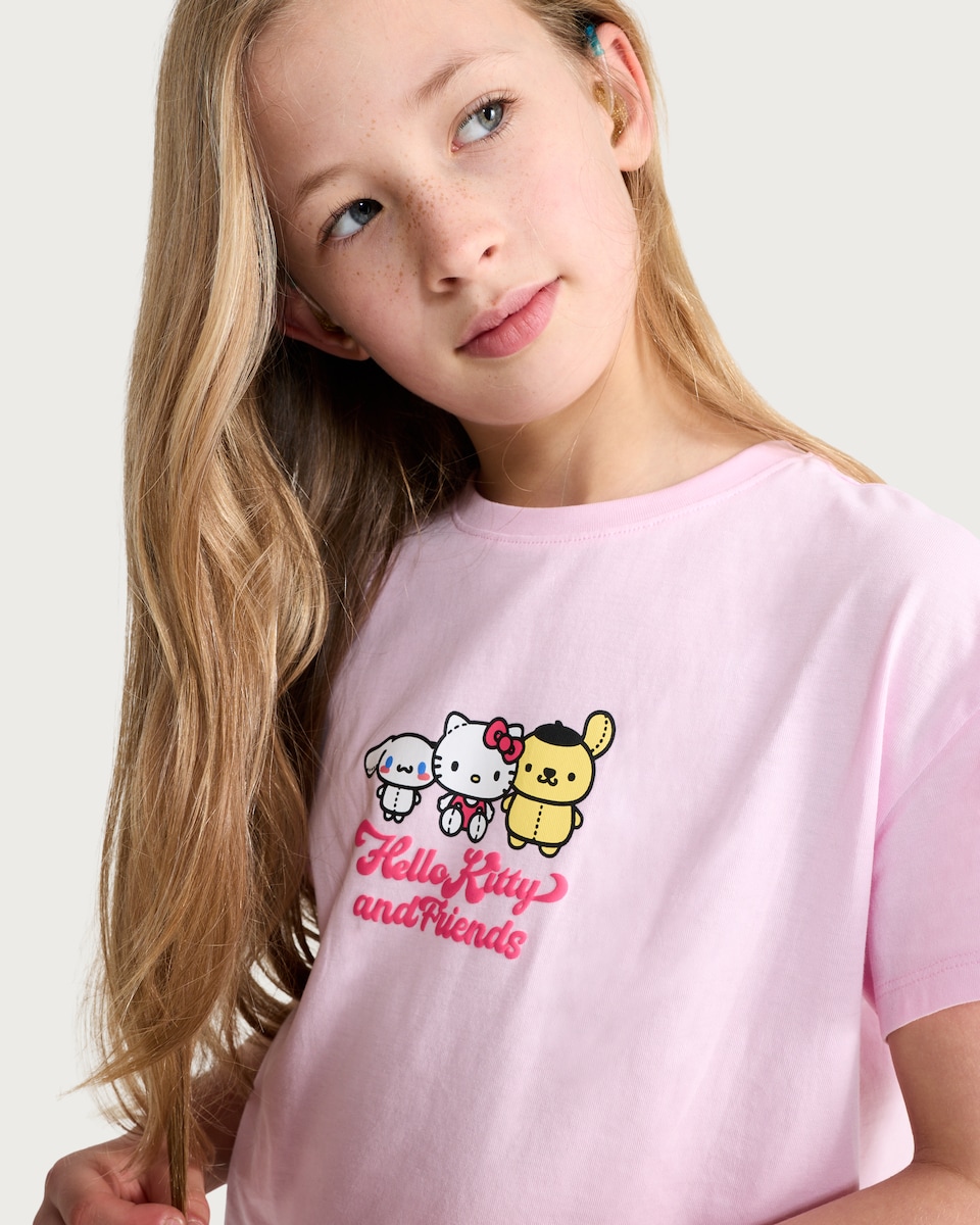 image 1 of Hello Kitty and Friends Pure Cotton T-Shirt in Pink