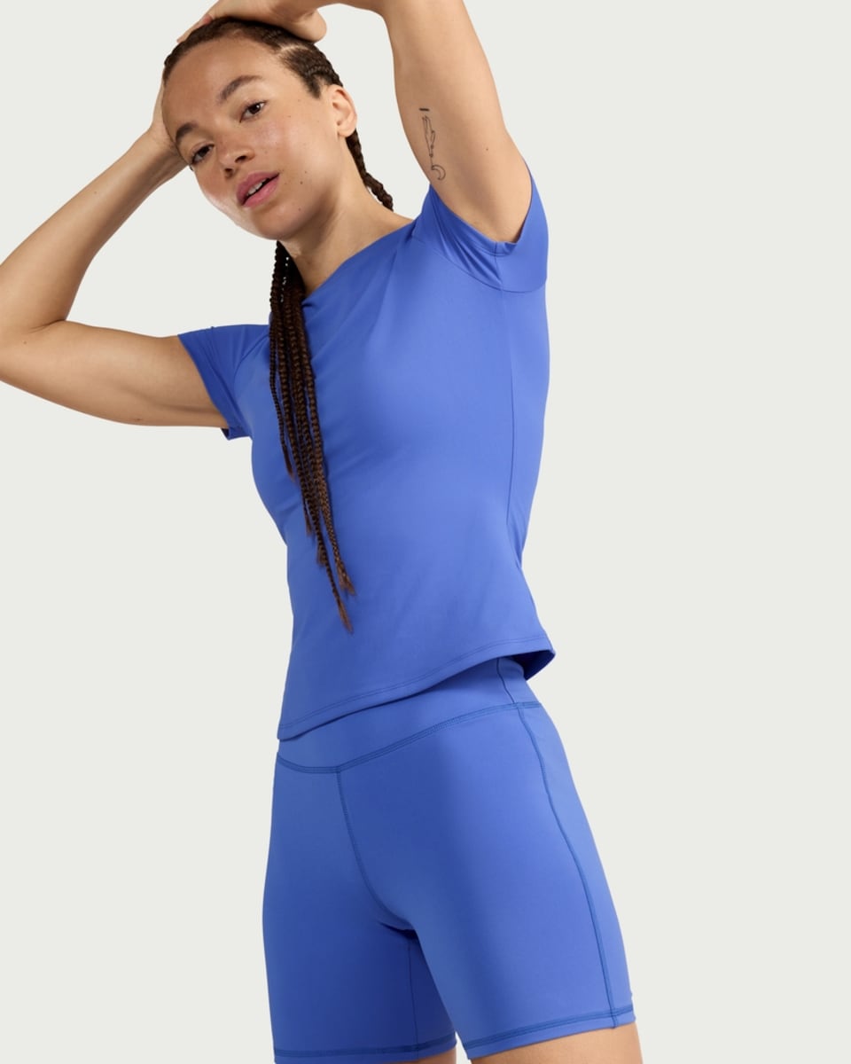 image 1 of F&F Active EVERYHOUR Short Sleeved T-Shirt in Blue