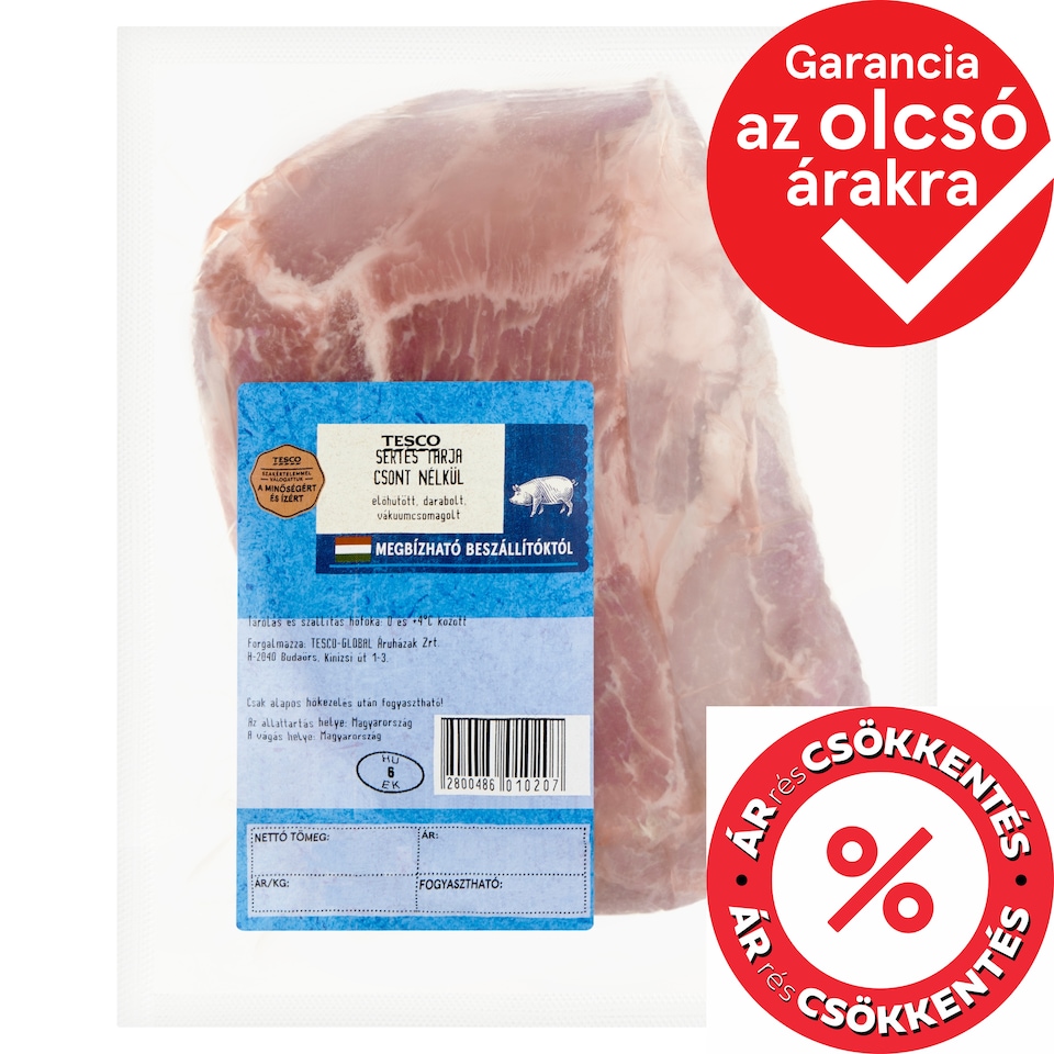 Tesco sertés tarja csont nélkül