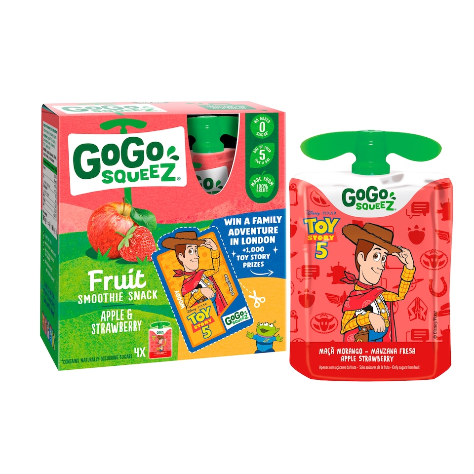 image 1 of GoGo squeeZ Fruit Smoothie Snack Apple and Strawberry 4X90g