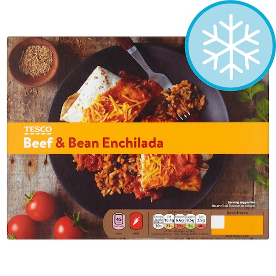 TESCO BEEF & BEAN ENCHILADA 400G Tesco Groceries