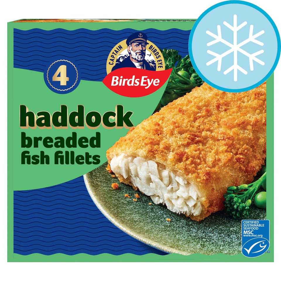 Birds Eye 4 Breaded Haddock Fish Fillets 400g
